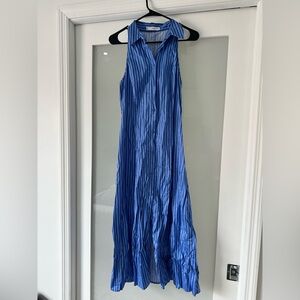 💙 Mango Striped Midi Dress – Size 8 💙
